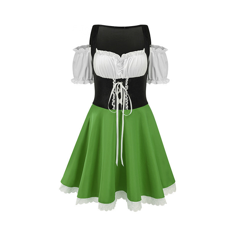 Damen nan traditionelles Dirndlkleid mit Schnürcorsage und Carmenärmeln Echo Archiv
