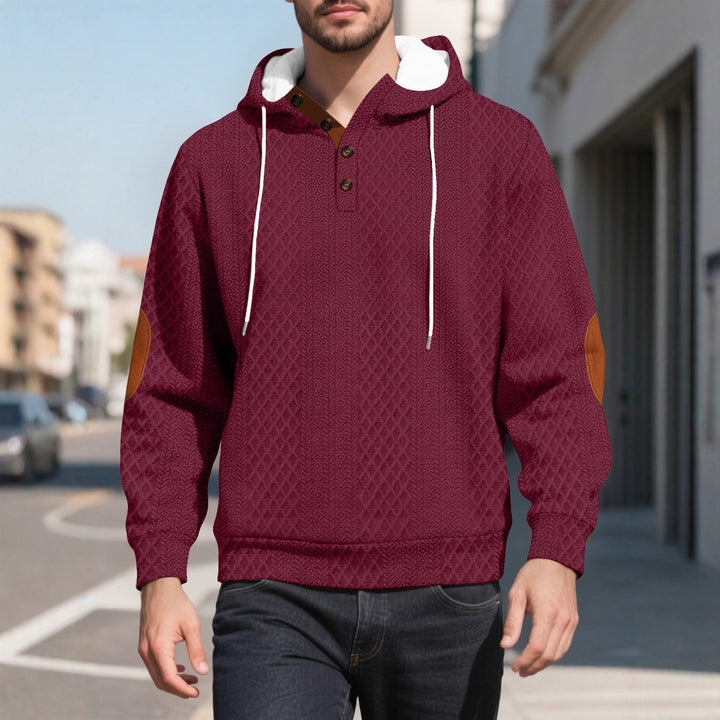 Herren lässiger Kapuzenpullover mit innovativer Strickstruktur und modischen Akzenten Echoarchiv