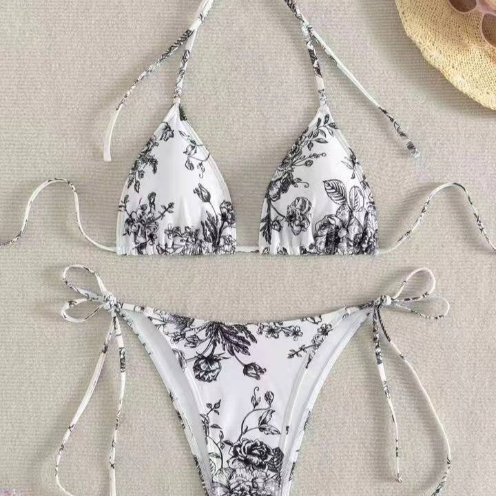 Damen Elegantes Triangel-Bikini-Set mit herausnehmbaren Polstern Echo Archiv