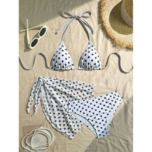 Damen Triangel-Bikini mit verspieltem Punktemuster und leichtem Cover-Up Echo Archiv