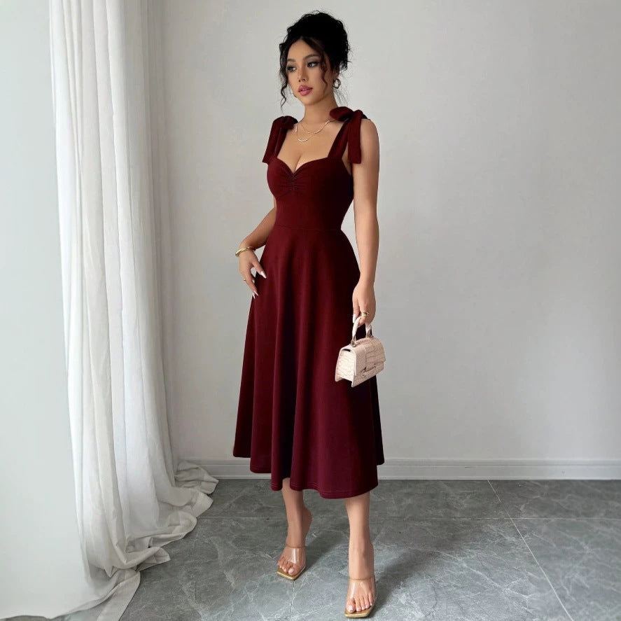 Damen Midi Kleid mit süßen Schleifenärmel Echo Archiv