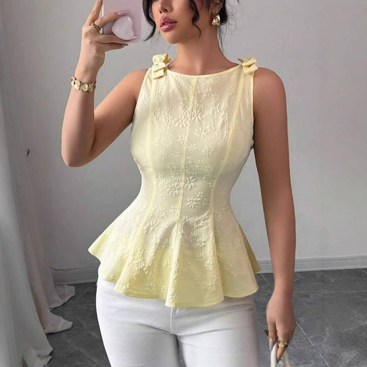 Damen Peplum-Top mit floralen Details Echo Archiv