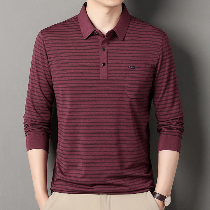 Herren modern gestreiftes Polo-Shirt Echoarchiv