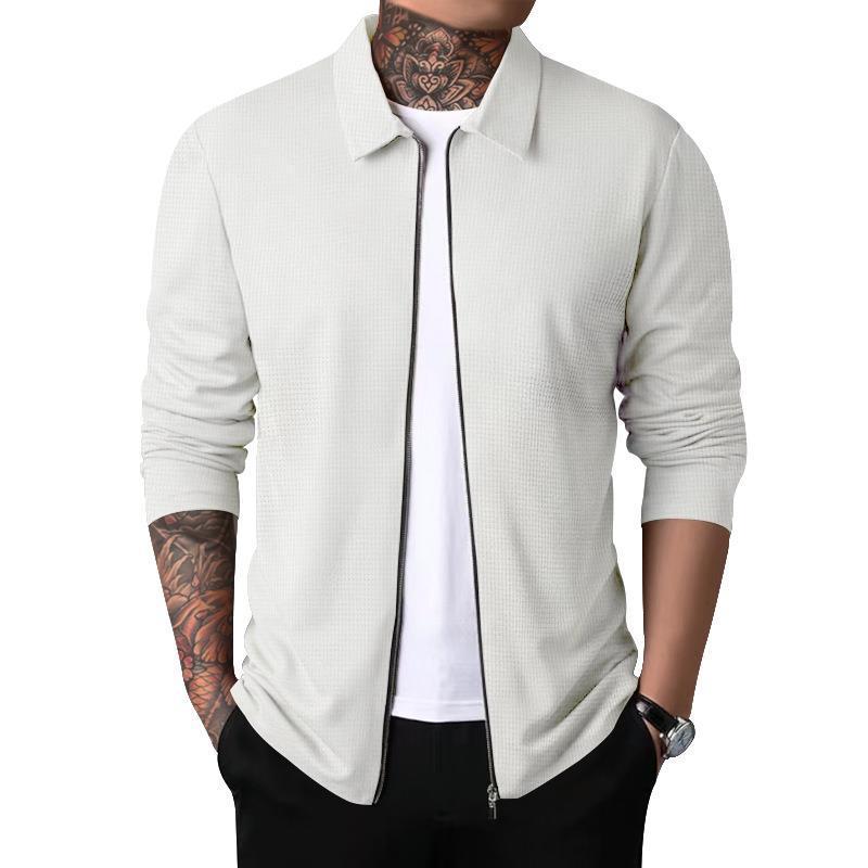 Herren Freizeitjacke mit durchgehendem Reißverschluss und strukturiertem Gewebe Echoarchiv