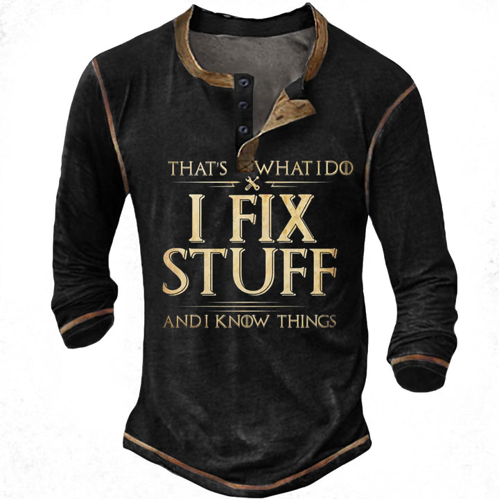 Herren lässiges Langarmshirt mit motivierendem Druck Echoarchiv