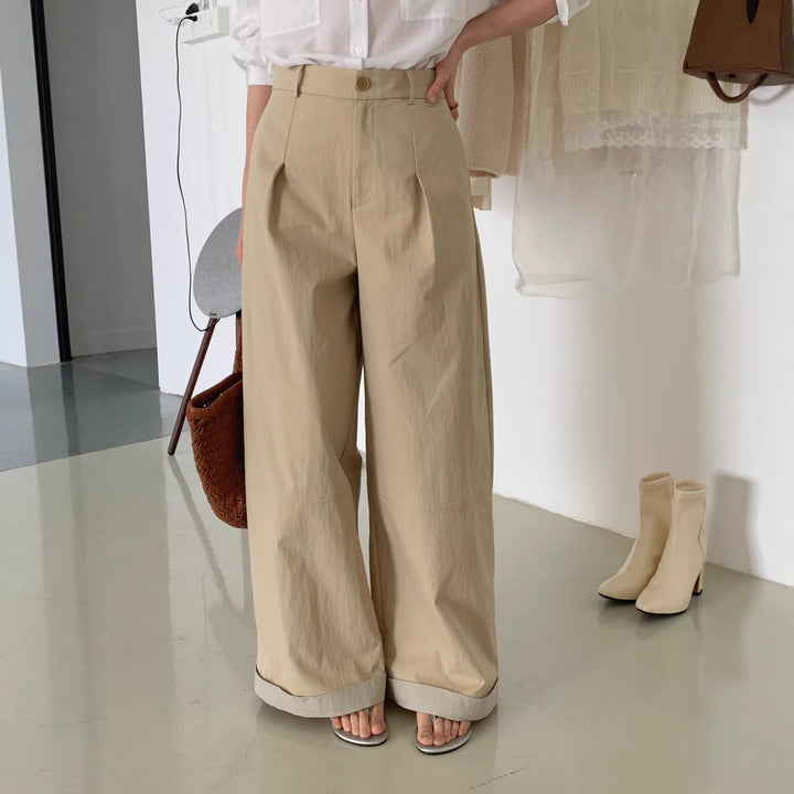 Damen Modische Chinohose mit weitem Schnitt Echo Archiv