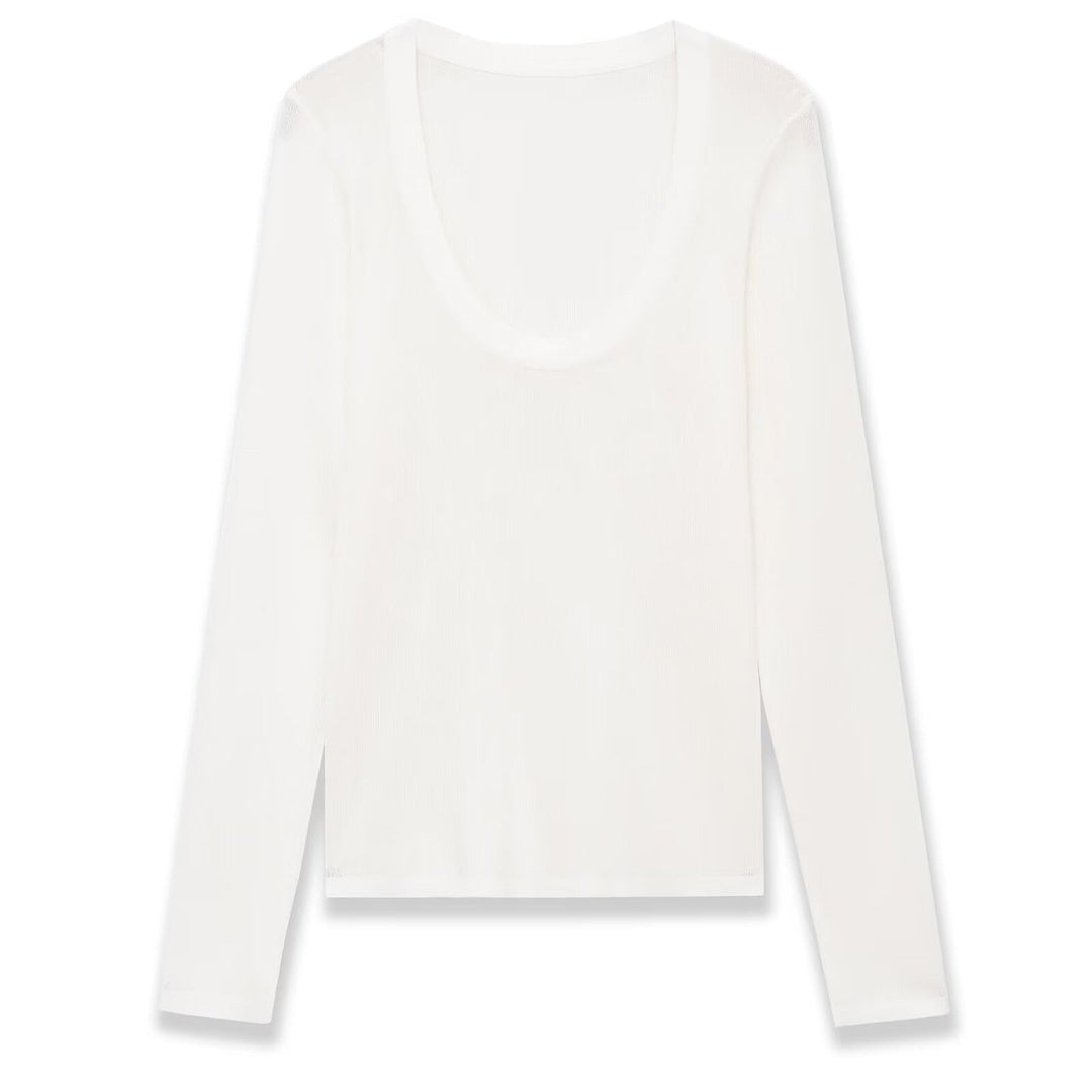 Damen Feinstrick-Pullover mit tiefem U-Ausschnitt und schmaler Silhouette Echoarchiv