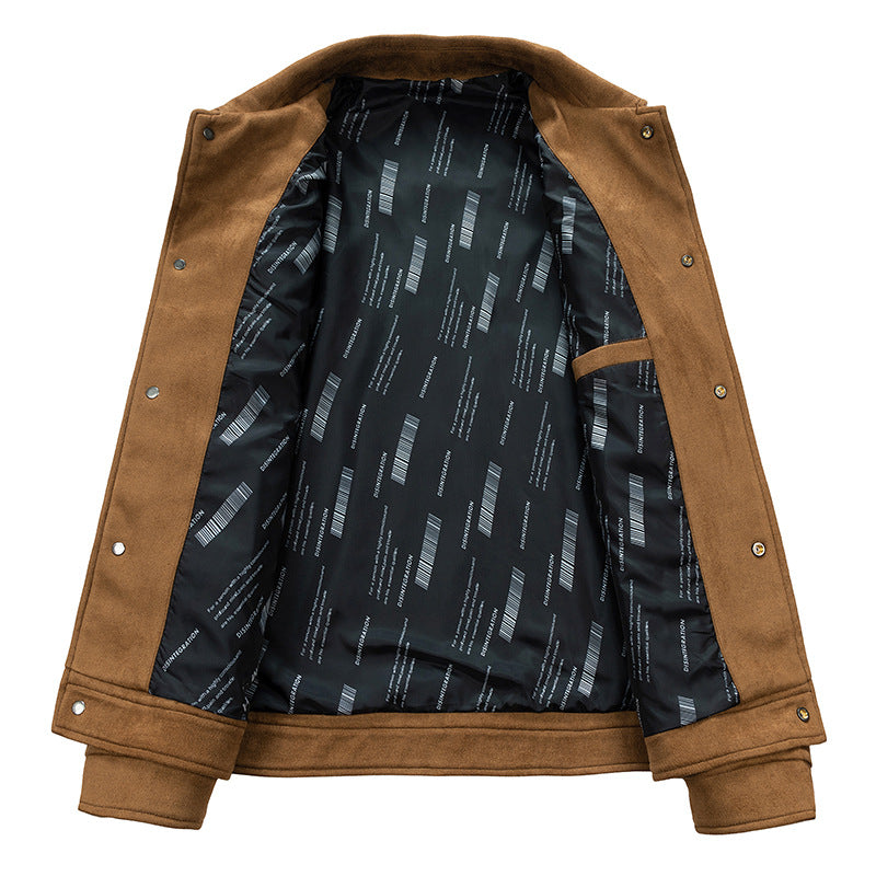 Herren Baumwollmix-Truckerjacke mit kontrastiertem Innenfutter und Pattentaschen – Taviero