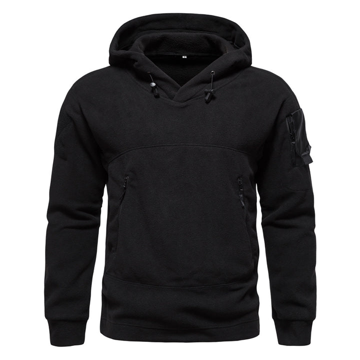 Herren moderne Fleece-Hoodie mit strategischen Reißverschlusstaschen Echoarchiv