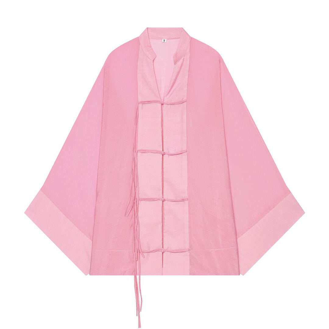Damen Kimono-Capejacke mit Chinaknopfverschluss und langen Quasten Echo Archiv