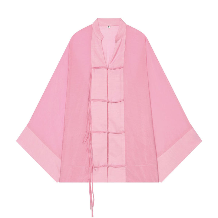 Damen Kimono-Capejacke mit Chinaknopfverschluss und langen Quasten Echo Archiv