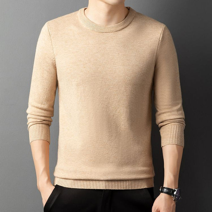 Herren eleganter Rundhals-Pullover aus feiner Baumwolle Echoarchiv