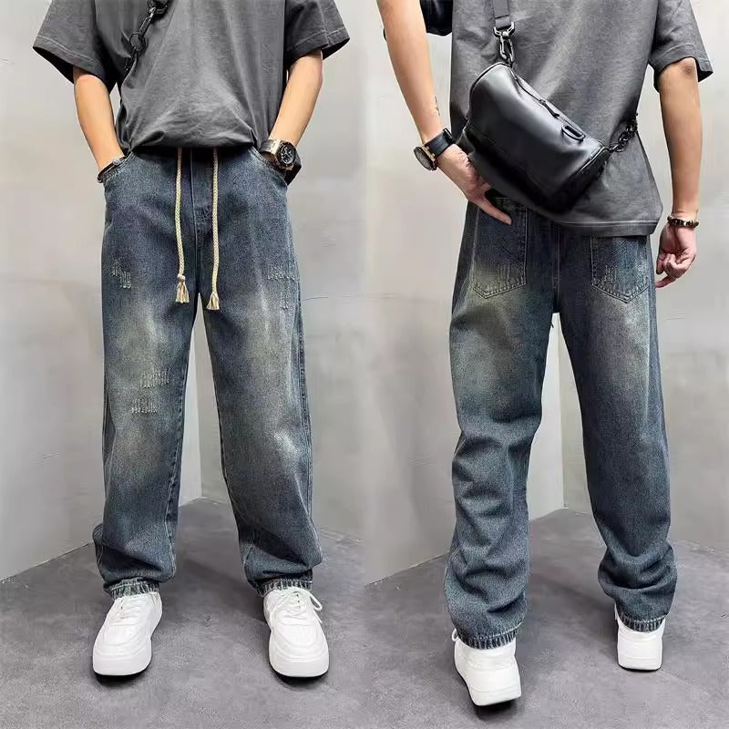 Herren Lässige Distressed Jeans mit weitem Schnitt Echoarchiv