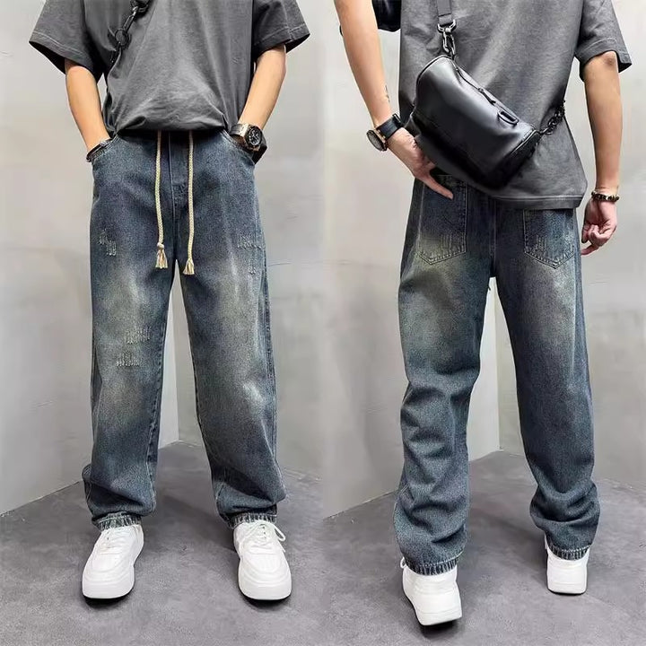 Herren Lässige Distressed Jeans mit weitem Schnitt Echoarchiv