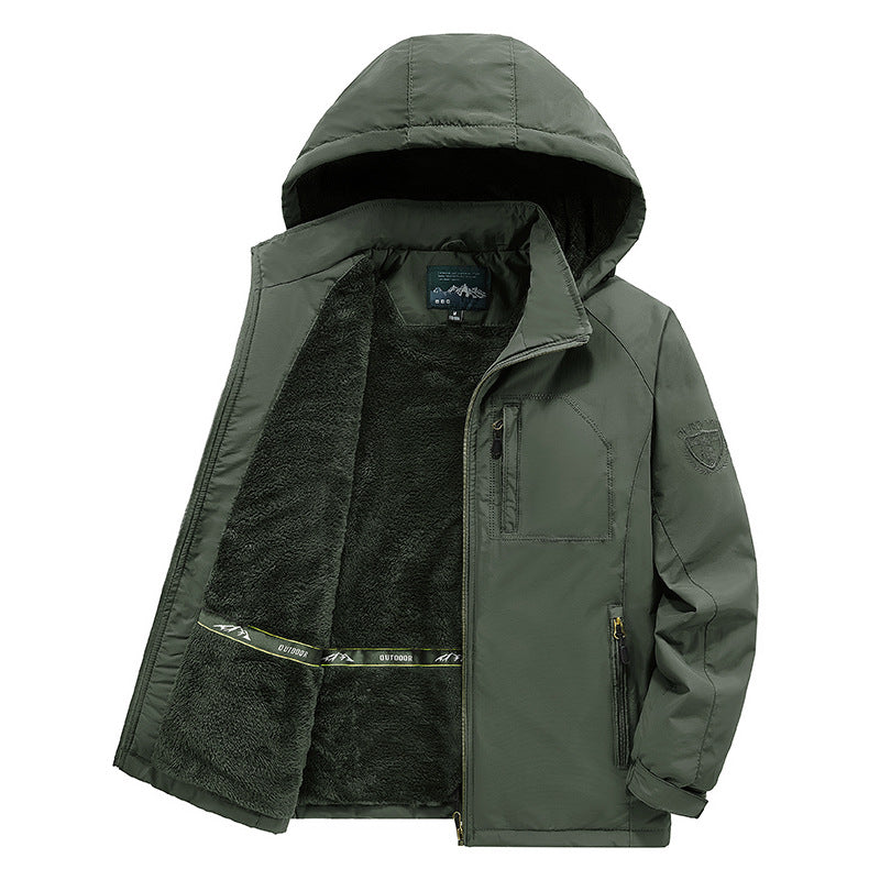 Herren nan winddichte Thermojacke mit kuscheligem Kunstfell-Innenfutter, Kapuze und multifunktionalen Reißverschlusstaschen Echo Archiv