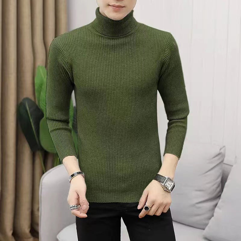 Herren Stehkragen Pullover aus ribbeltem Strick Echoarchiv