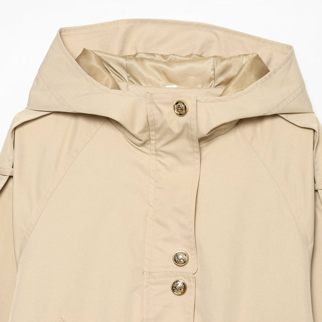 Damen Kurzparka mit Kapuze, Tunnelzug-Taille und Pattentaschen Echoarchiv