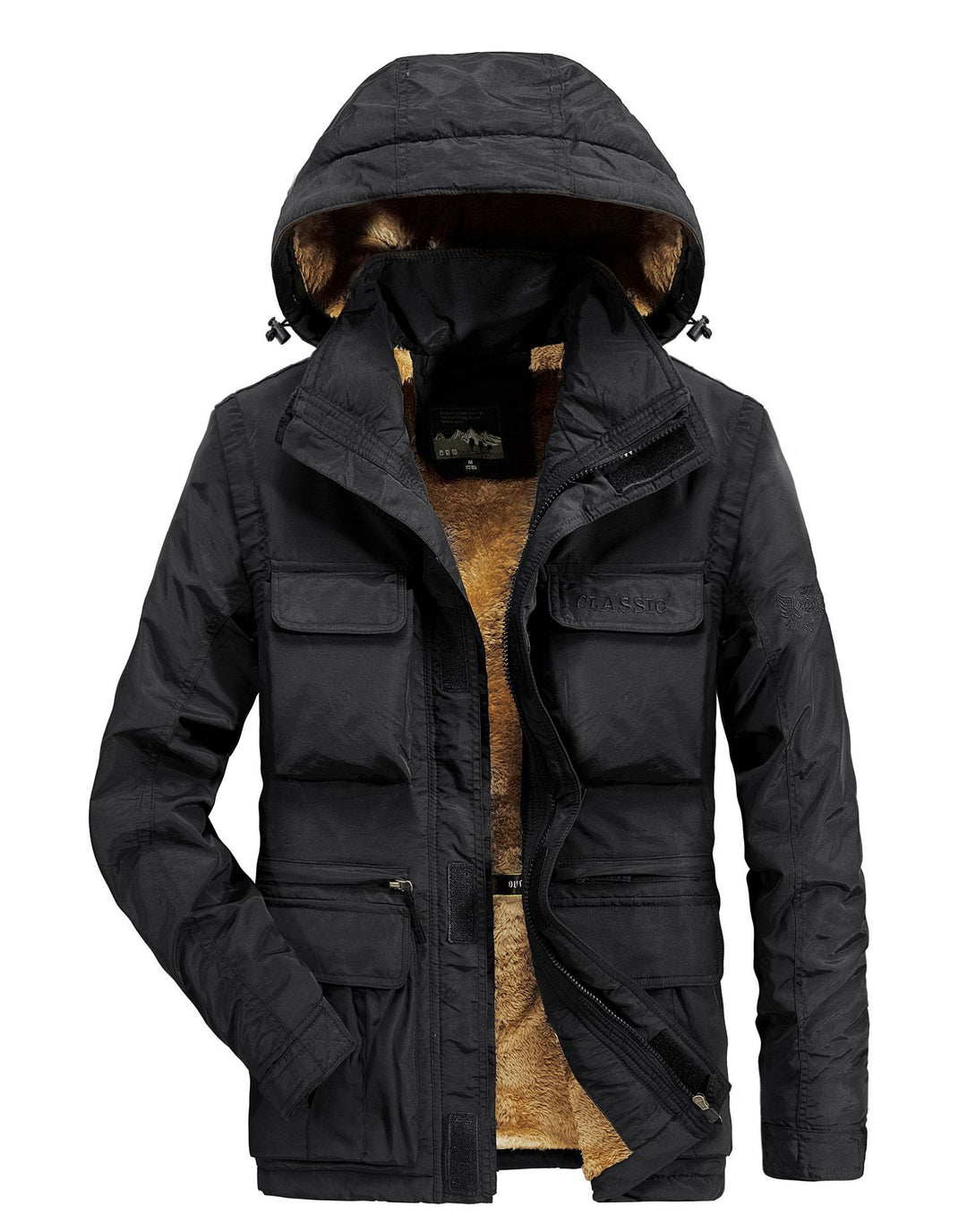 Herren Thermo-Parka mit Teddyfleece-Innenfutter, Kapuze und Multifunktionstaschen Echoarchiv