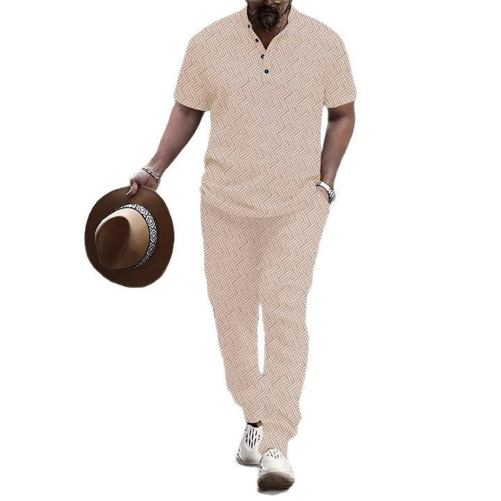 Herren Jumpsuit mit modischem Webmuster und praktischen Taschen Echoarchiv