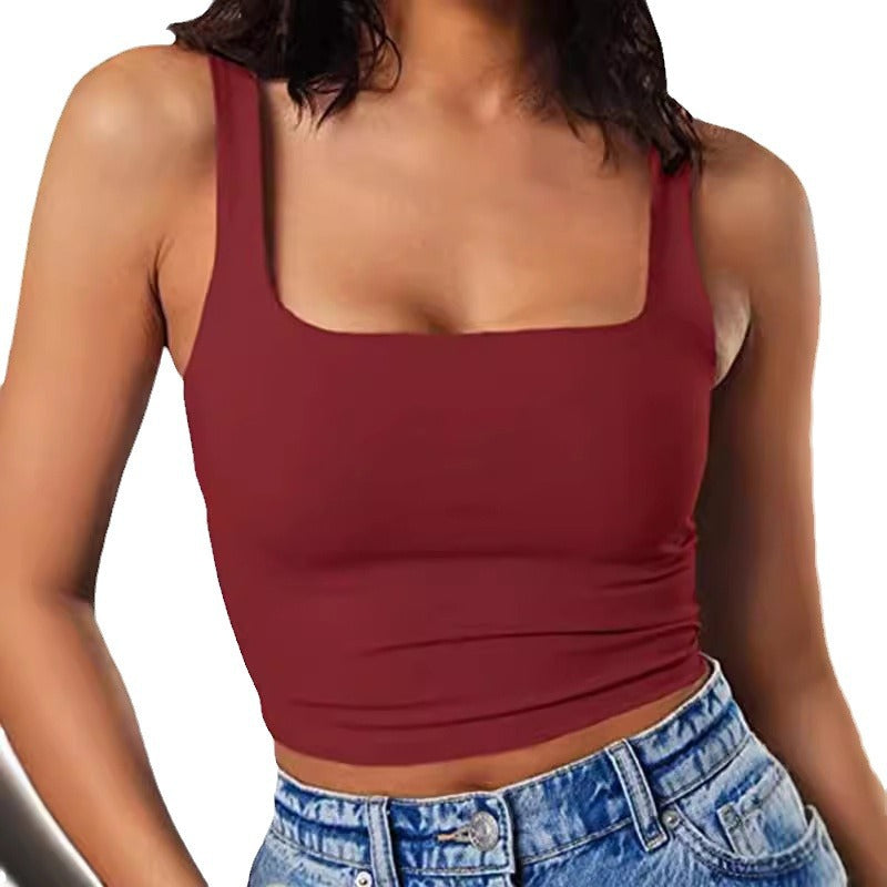 Damen Crop-Top mit quadratischem Ausschnitt und schmalem Schnitt Echo Archiv