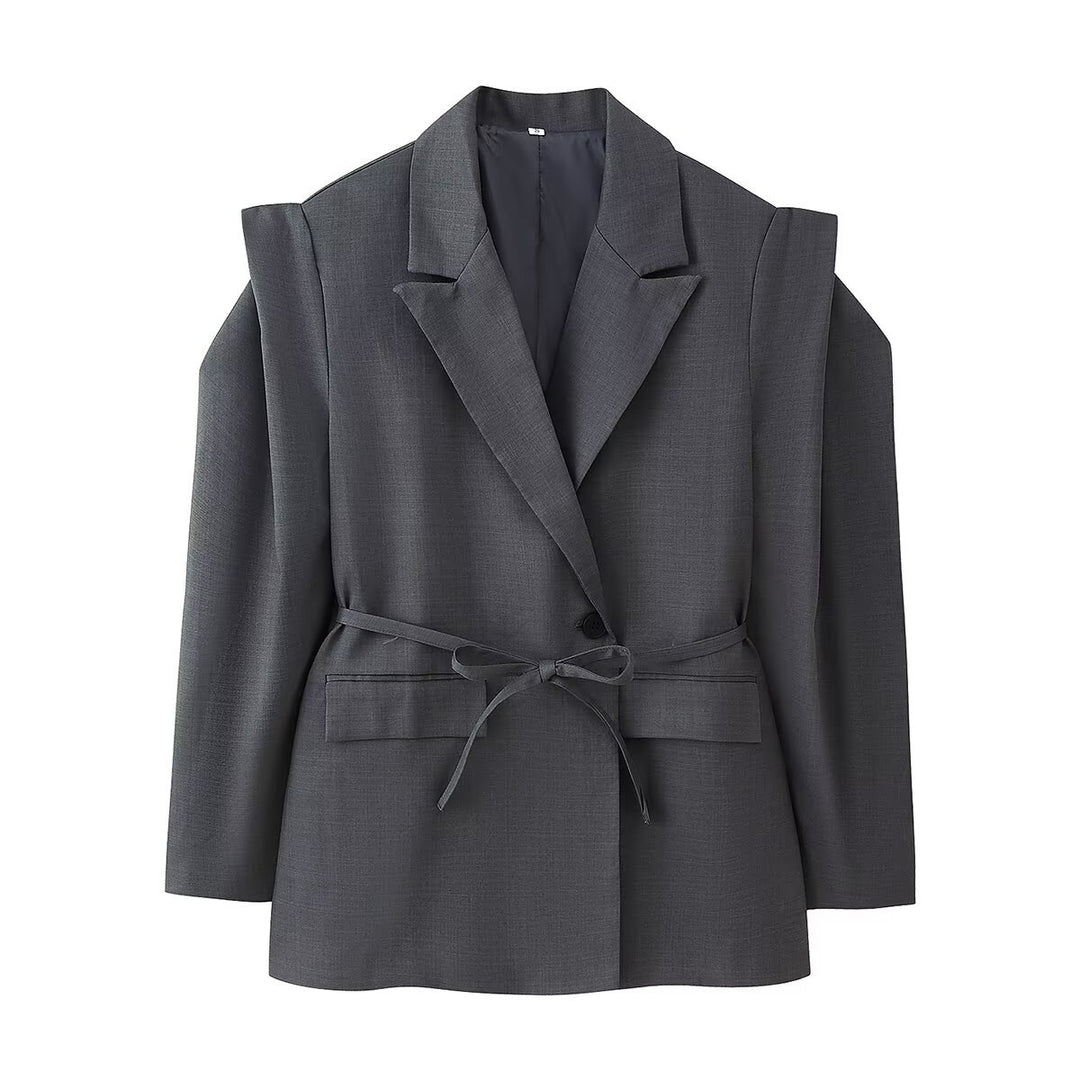 Damen Blazer mit Schulter-Cutouts, Taillengürtel und Ein-Knopf-Verschluss Echo Archiv