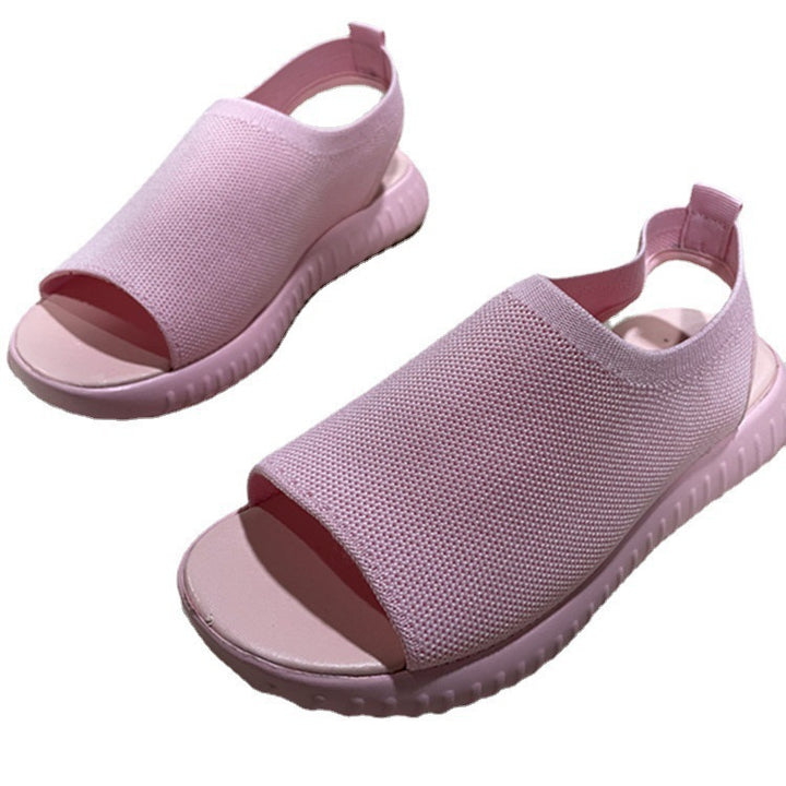 Damen nan atmungsaktive Netzstoff-Sandalen mit offener Zehenpartie und flexibler Fersenlasche Echo Archiv