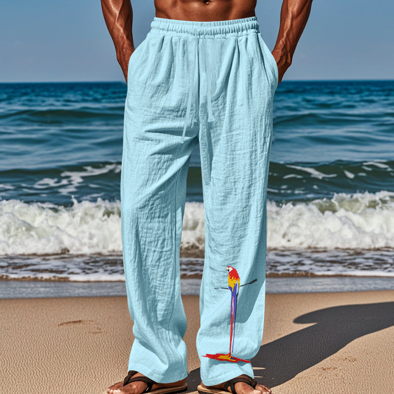 Herren lässige Sommerhose mit buntem Motiv Echoarchiv