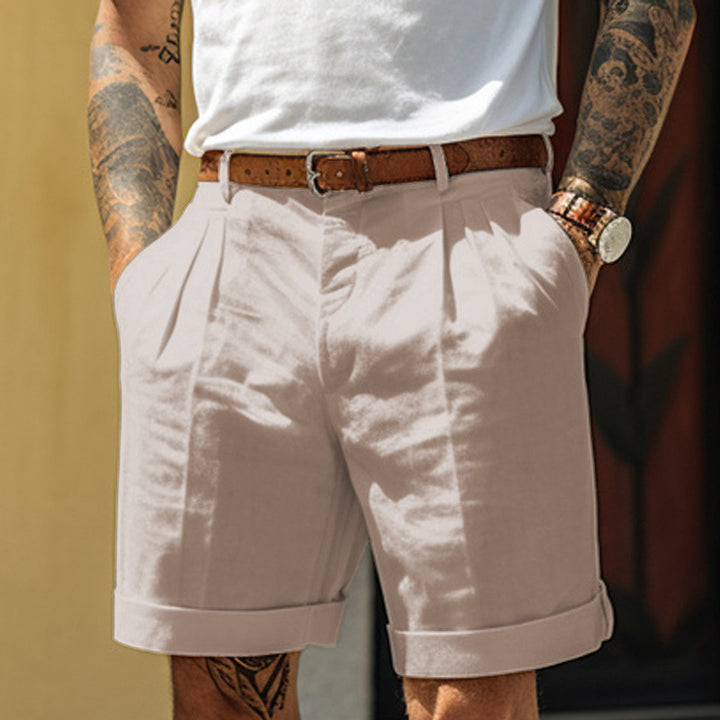 Herren Shorts aus atmungsaktivem Leinen mit praktischem Taschen-Design Echoarchiv