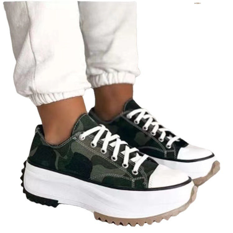 Damen nan Plateausneaker mit gezahnter Profilsohle, Canvas-Obermaterial und verstärkter Zehenkappe Echo Archiv