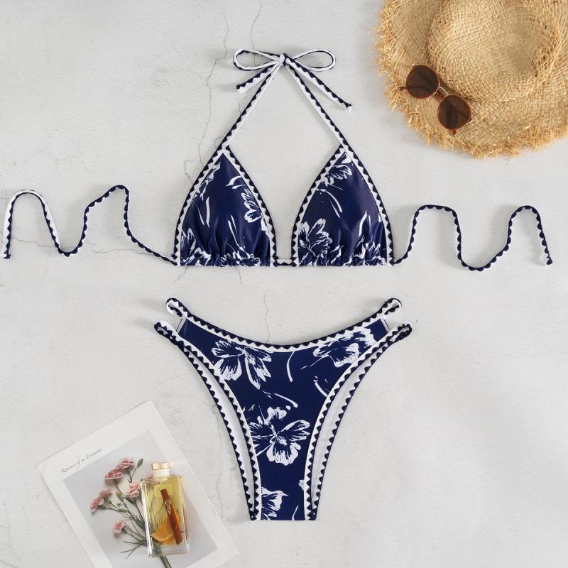 Damen Triangel-Bikini mit floralem Design und verstellbaren Trägern Echo Archiv