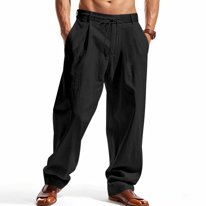 Herren lockere Chino-Hosen mit seitlichen Taschen und elastischem Bund Echoarchiv
