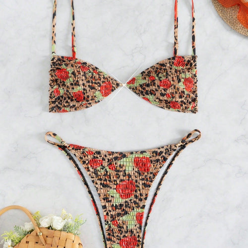 Damen verführerischer Triangel-Bikini mit strukturierter Oberfläche Echo Archiv