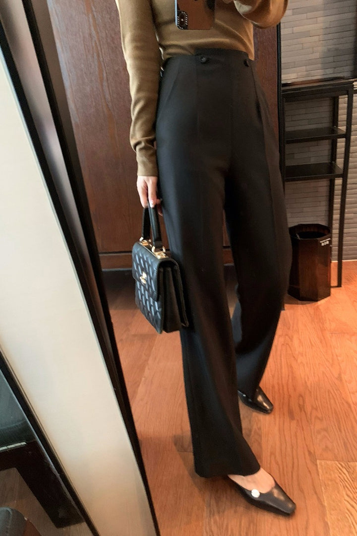 Damen Elegante und hoch taillierte Anzughose Echoarchiv