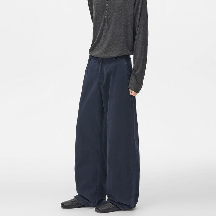 Herren Extraweite Baumwoll‑Twill Baggyhose mit tiefem Schritt und Karabineranhänger Echo Archiv