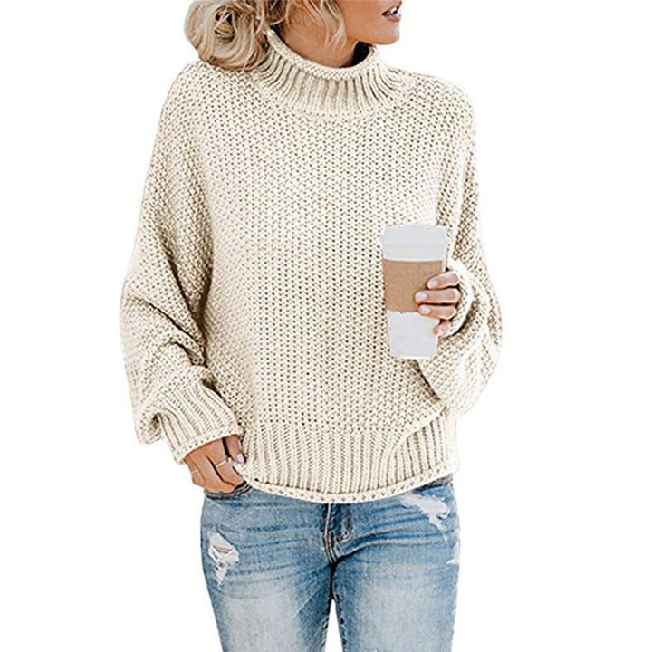 Damen nan grobstrick Rollkragenpullover mit Oversize-Schnitt und Blockstreifen-Optik Echo Archiv
