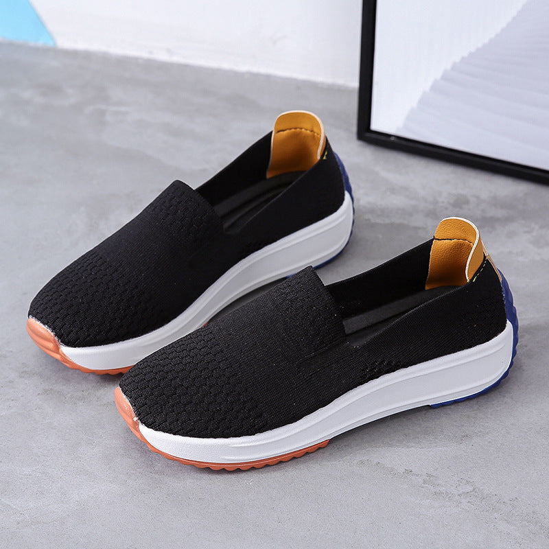 Damen Slip-On Plateausneaker mit gestricktem Obermaterial Echoarchiv