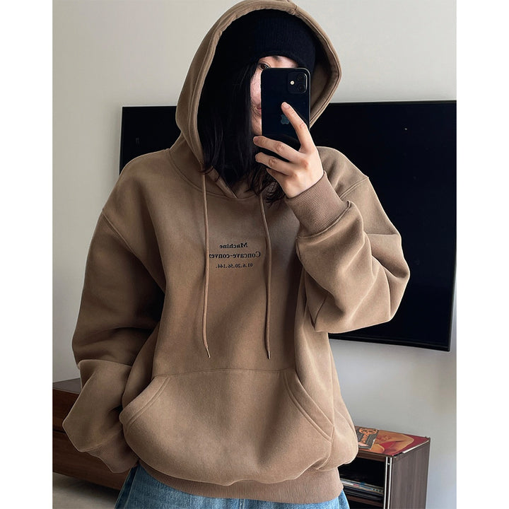 Damen Weicher Fleece‑Kapuzenpullover im Oversize‑Schnitt mit Kängurutasche Echoarchiv