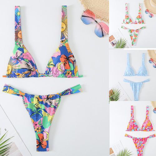 Damen wunderschöner Bikini mit floralen Mustern Echo Archiv