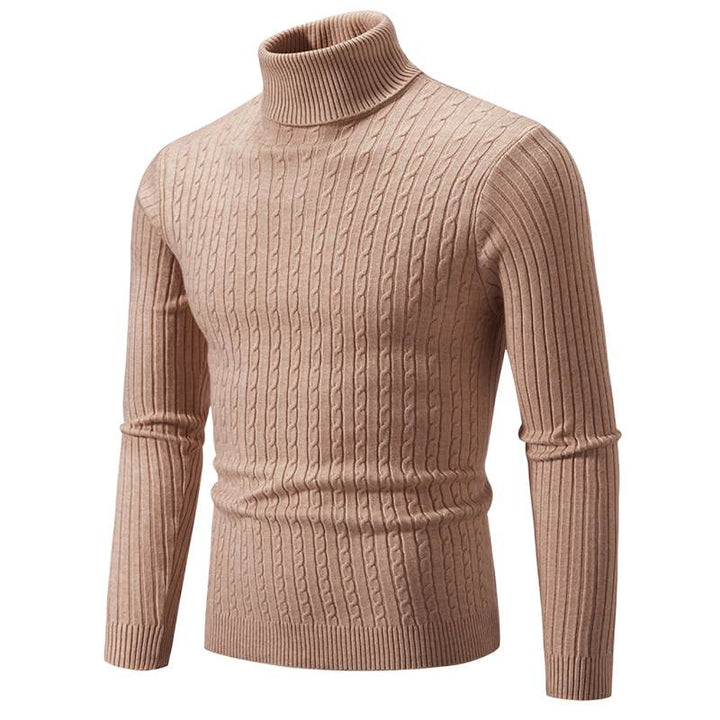 Herren nan Rollkragenpullover mit Zopfstrick und schlanker Passform Echo Archiv