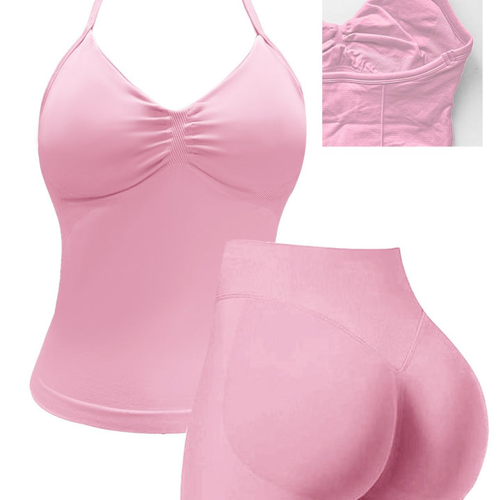 Damen Sportoberteil mit push-up Effekt und figurformenden Shorts Echo Archiv