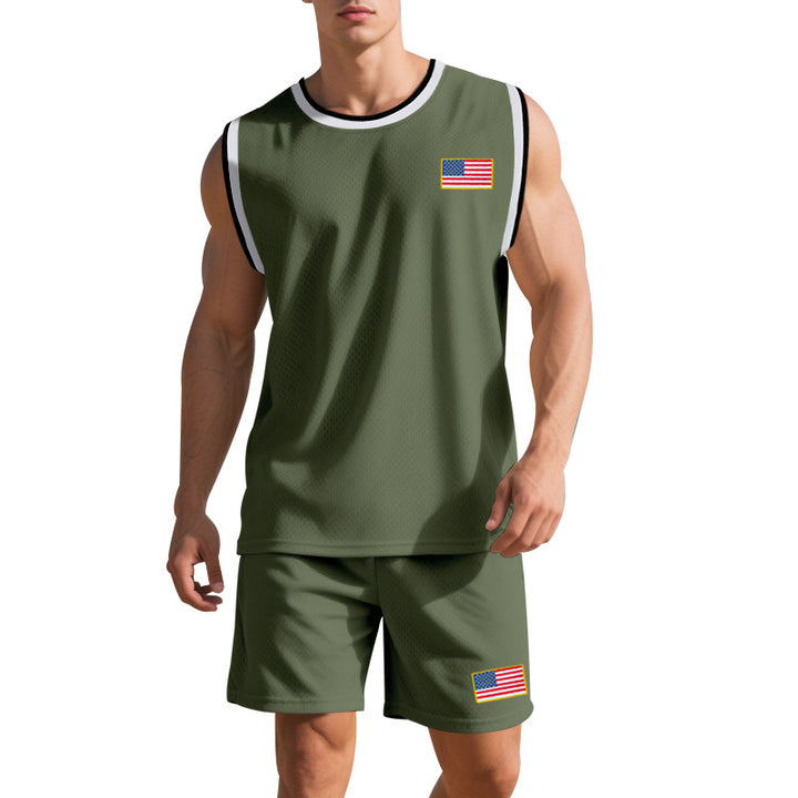 Herren Sportanzug mit ärmellosem Oberteil und Shorts Echoarchiv