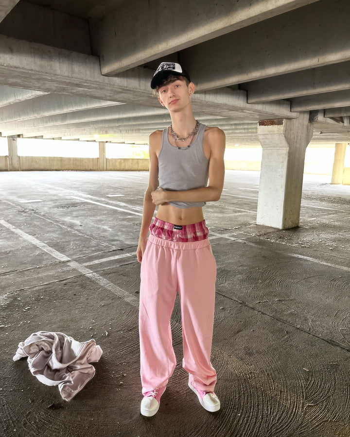 Damen nan lässige Jersey-Loungehose mit elastischem Bund und weitem Bein Echo Archiv