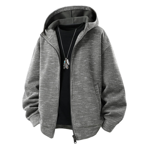 Herren Gepolsterte Strickoptik‑Kapuzenjacke mit Thermofutter und Zwei‑Wege‑Reißverschluss Echo Archiv