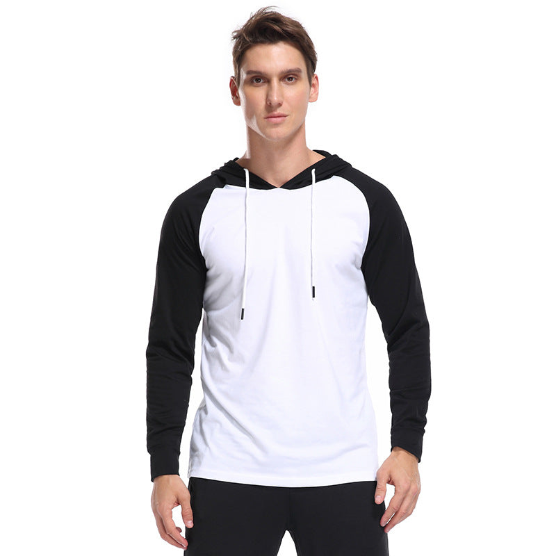 Herren lässiges Langarm Hoodie-Shirt mit Kontrastärmel Echoarchiv