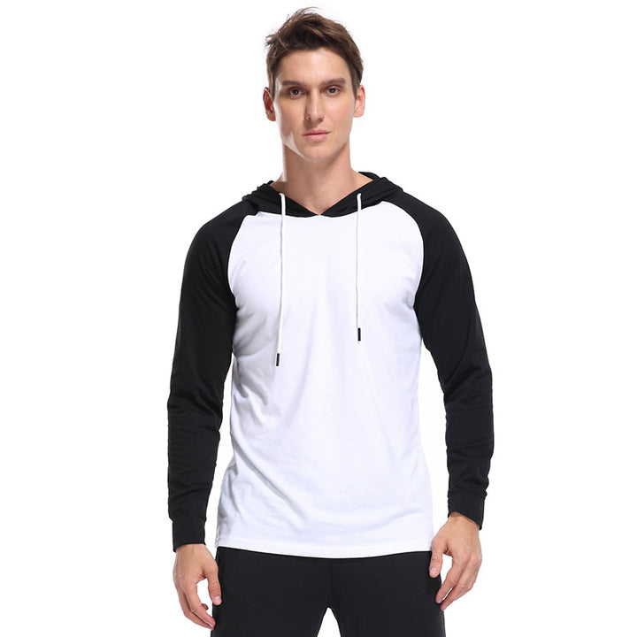 Herren lässiges Langarm Hoodie-Shirt mit Kontrastärmel Echoarchiv