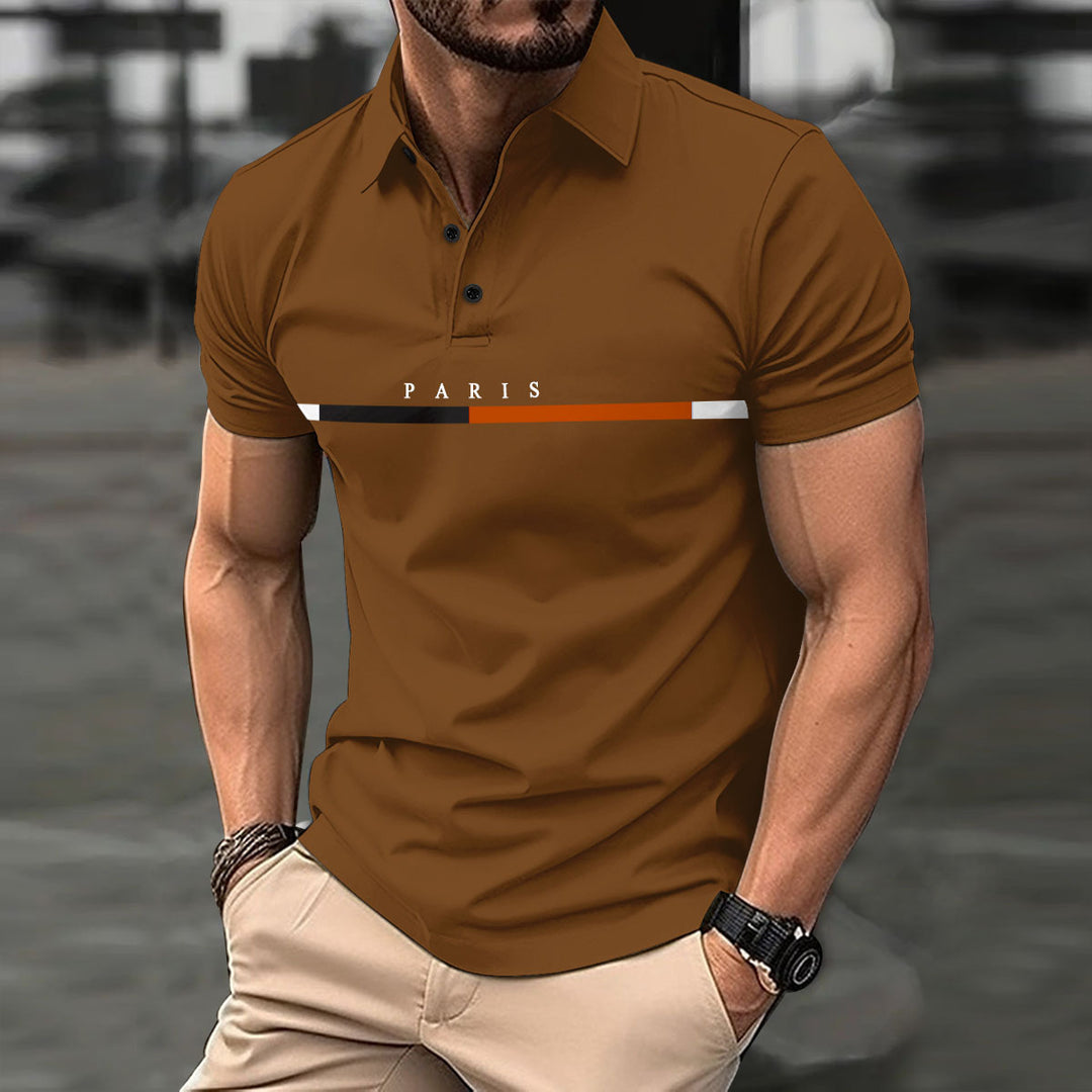 Herren Poloshirt mit modischem Grafikelement Echoarchiv
