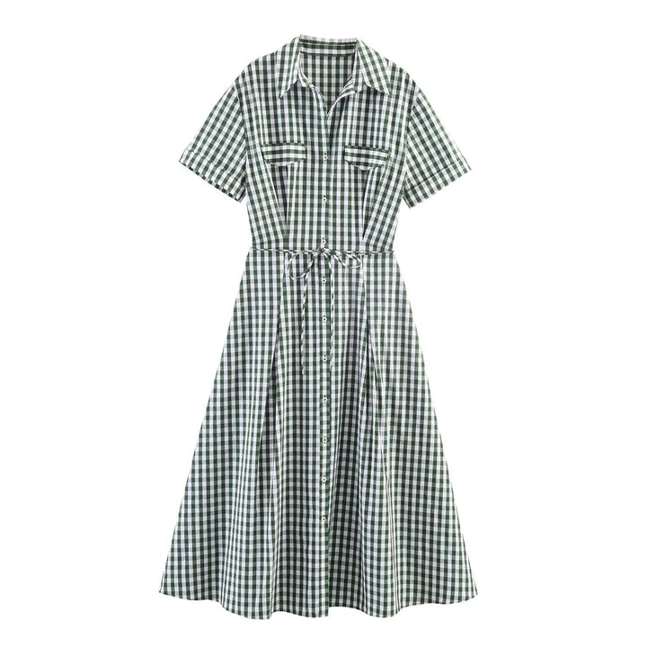 Damen Hemdblusenkleid im karierten Design mit Taillengürtel Echo Archiv