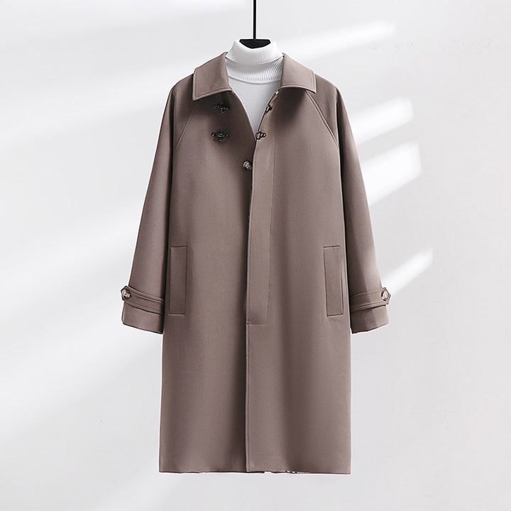Damen Longline-Mantel mit Knebelverschluss und Raglanärmeln Echoarchiv