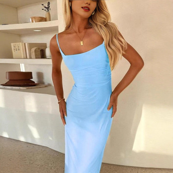 Damen Maxi-Kleid mit asymmetrischem Schnitt und fließendem Stoff Echo Archiv