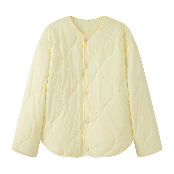 Damen Steppjacke mit Oversize‑Schnitt, Rundhals und geschwungenem Saum Echo Archiv